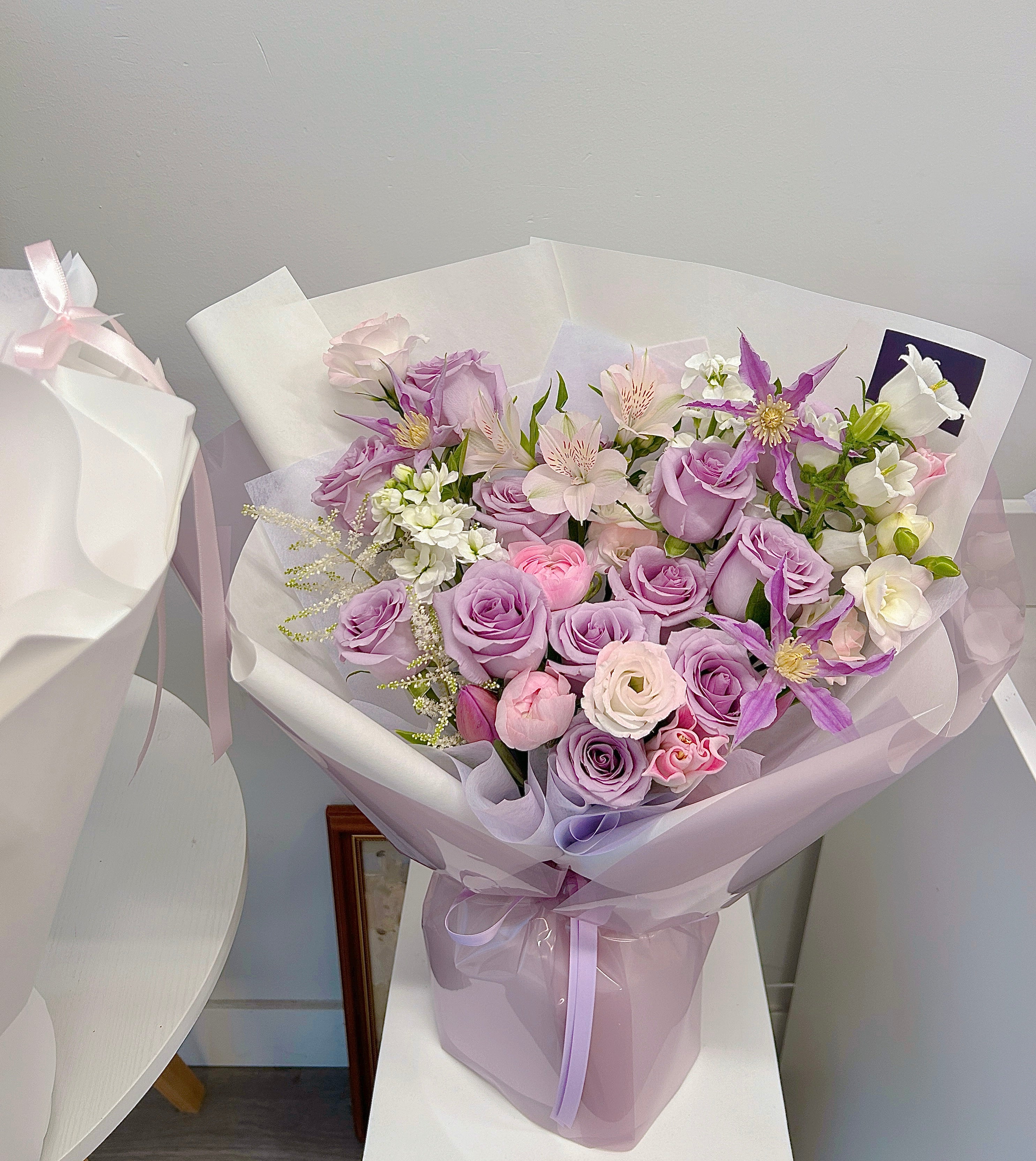 Assorted flower bouquet (lavender/white) – S Floral Studio