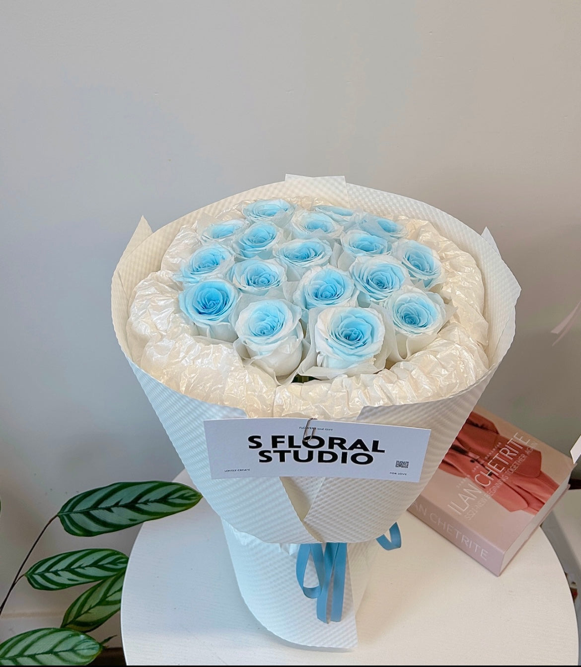 Preserved sky blue roses Bouquet