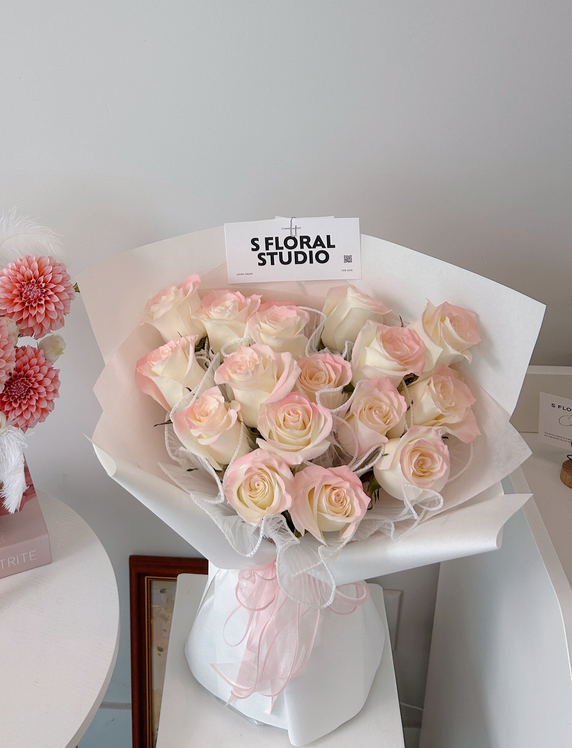 Tinted Pink Roses Bouquet