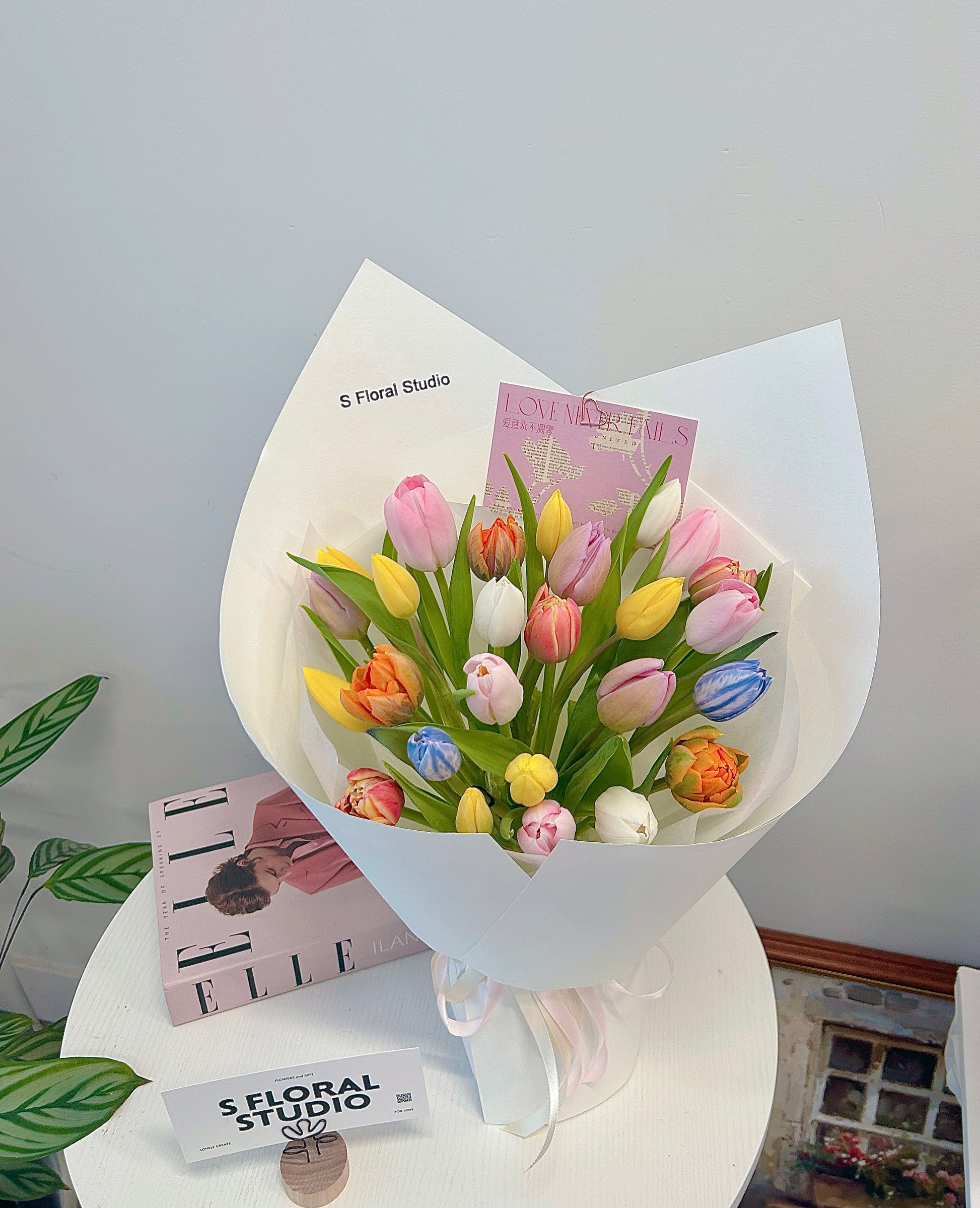 Rainbow tulips Bouquet