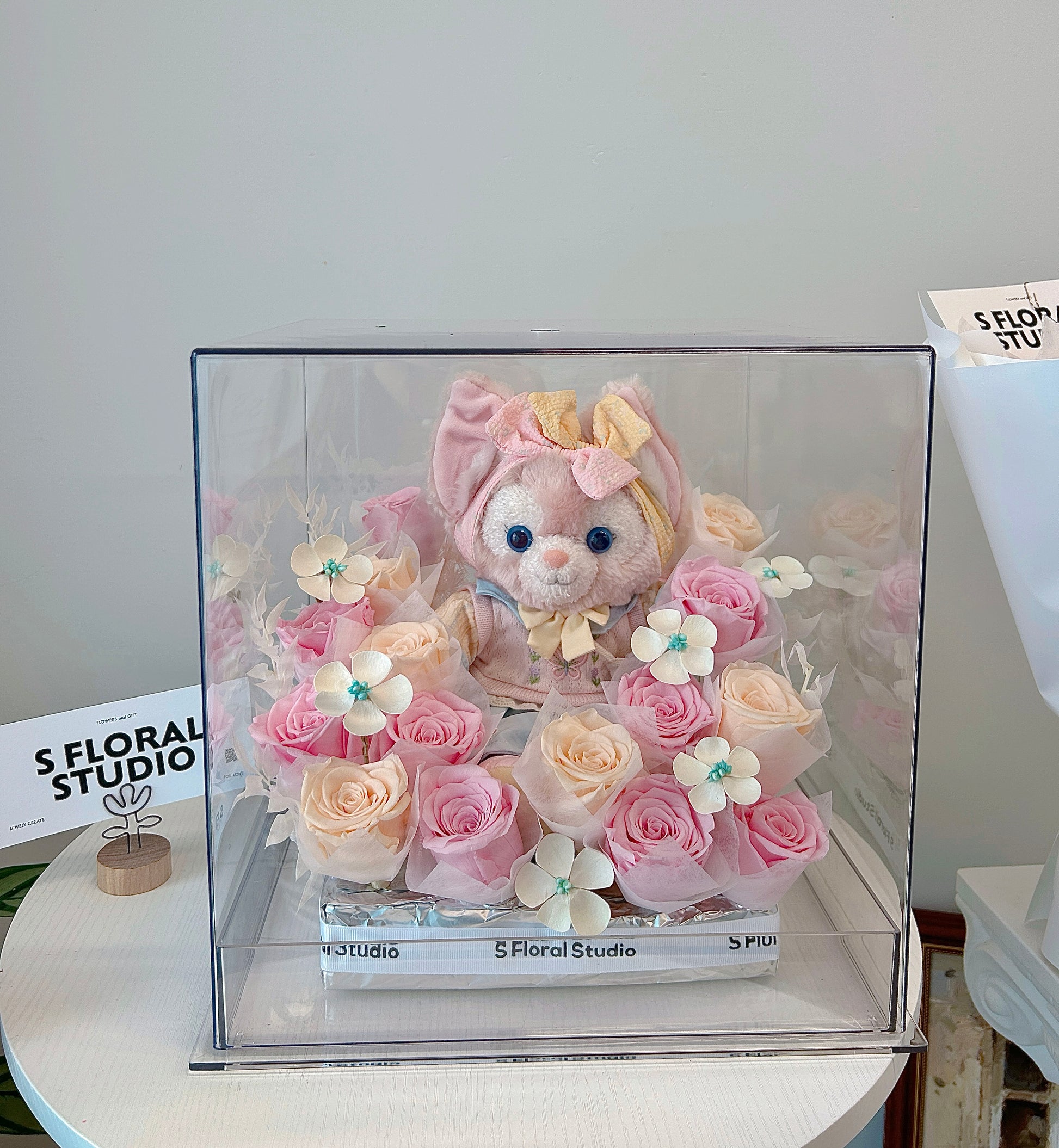 Preserved Roses box with Disney Doll