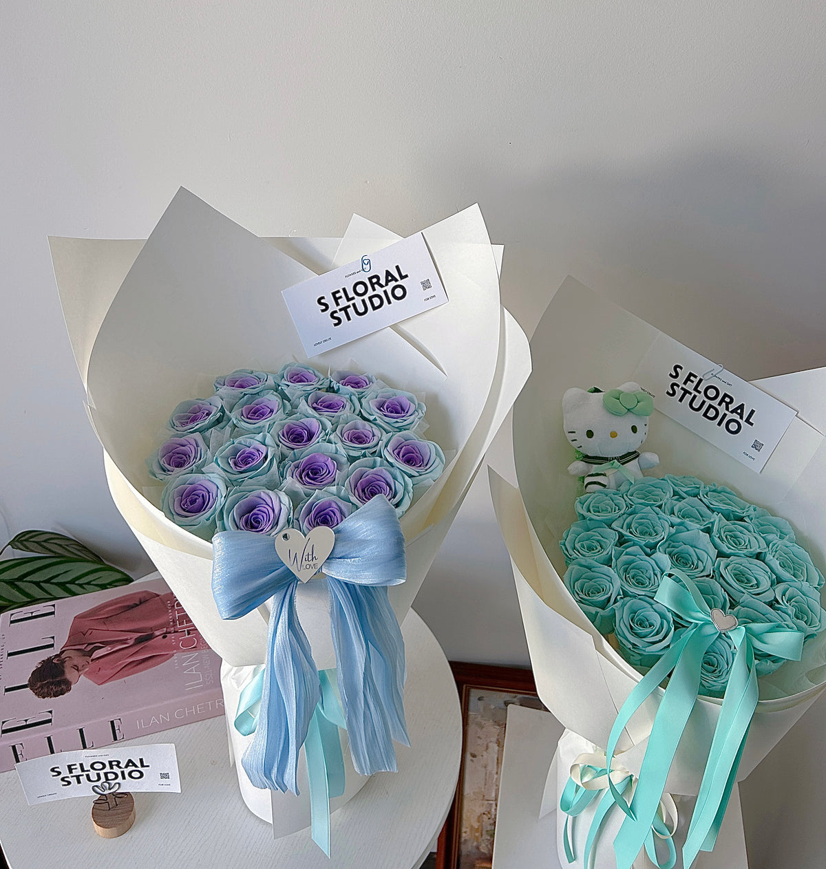 Blue Sand Preserved roses Bouquet