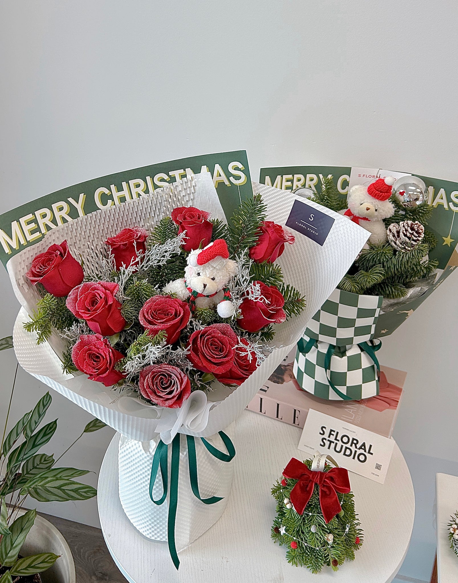 Christmas Bouquet with bear doll