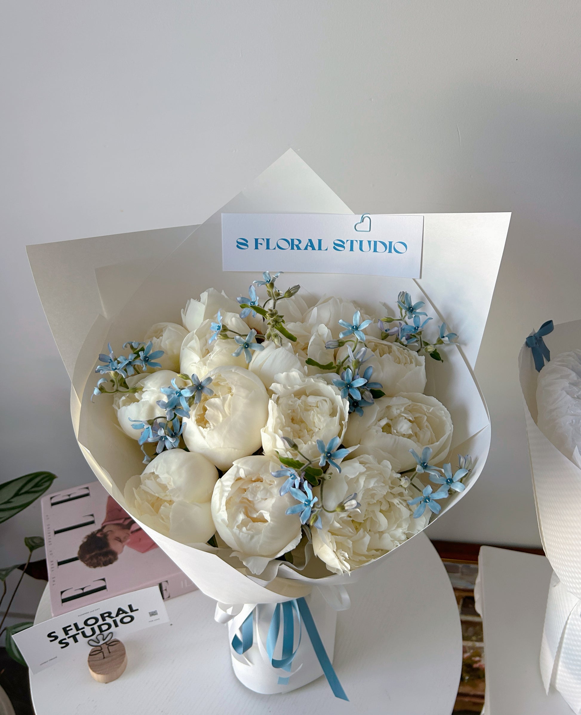 Ivory Sky peony bouquet