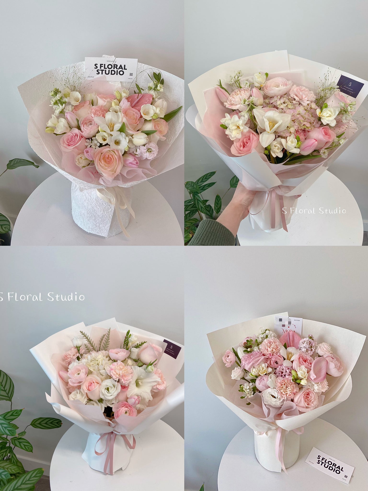 Assorted flower bouquet（pink/white）