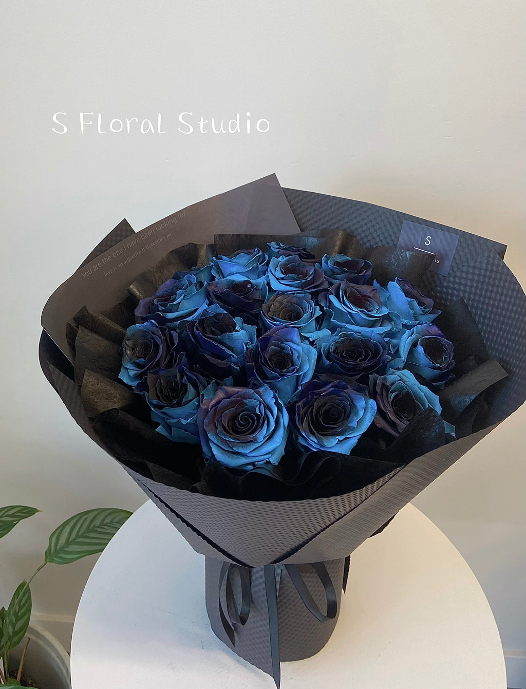 Cosmic Blue rose bouquet 21