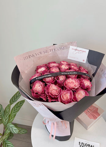 Mauve Roses Bouquet 21