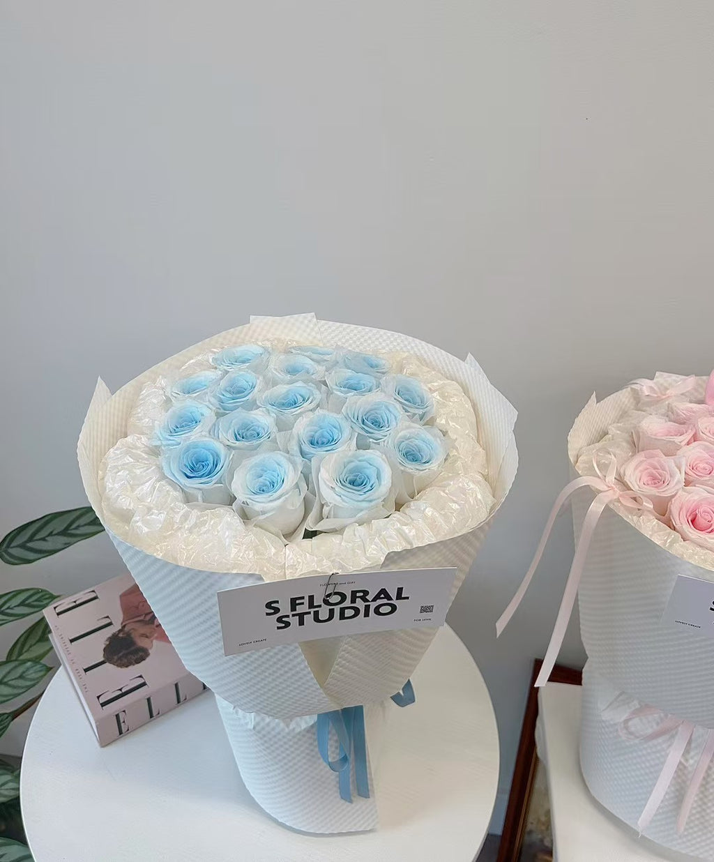 Preserved sky blue roses Bouquet