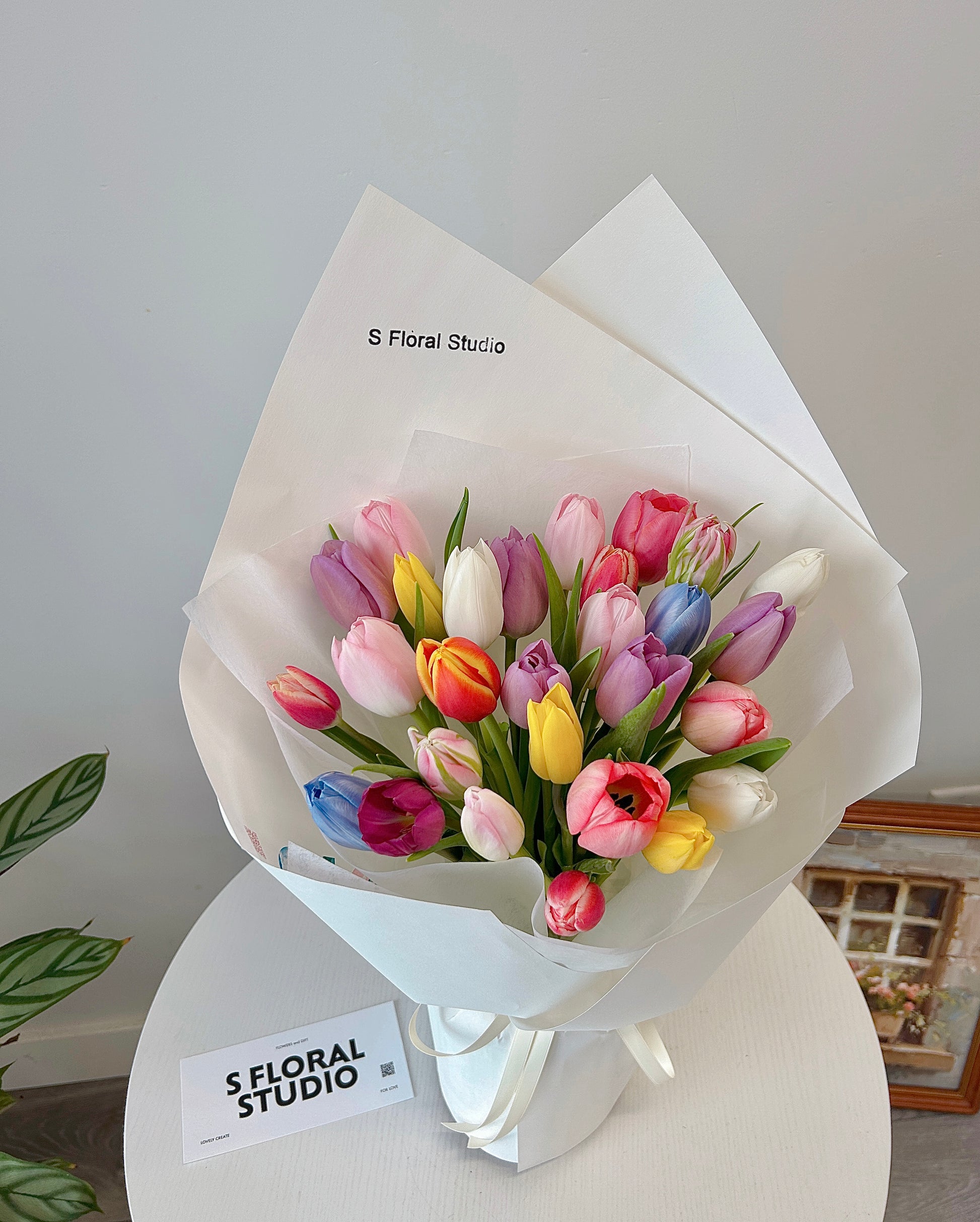 Rainbow tulips Bouquet