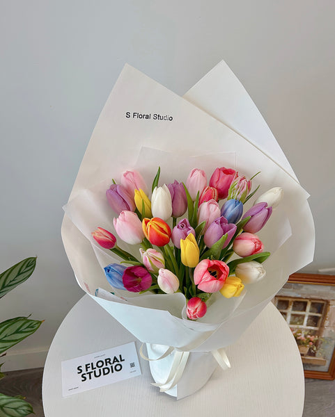 Rainbow tulips Bouquet