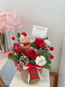 Christmas Basket with bear doll