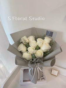 White Roses Bouquet 11