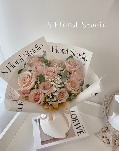 Quicksand Rose bouquet 11 – S Floral Studio